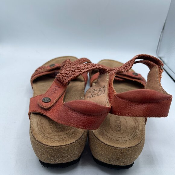 TAOS TRULIE Terracotta Braided Leather Sandals Adjustable Strap Size 6.5 EU 37 | - Picture 4 of 10
